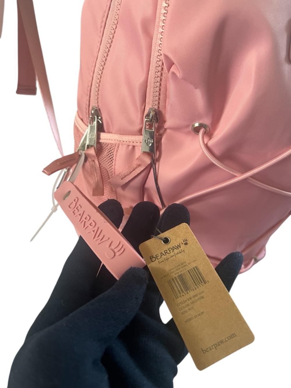 BearPaw Pink Bungee Backpack - Picture 5 of 16